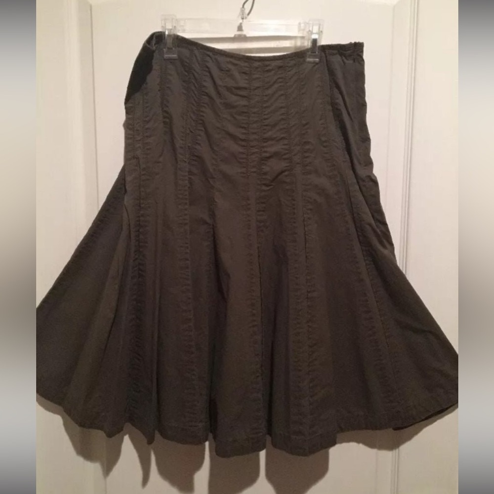 CAbi Bark Drift Wood Brown Gored Skirt 4 NWOT $78